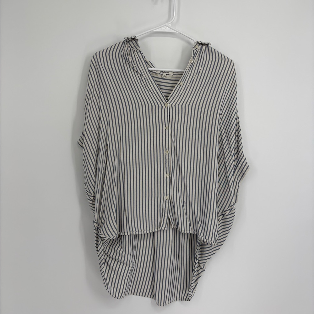 Madewell Central Shirt in Dalton Blue and White Stripe - Picture 3 of 10